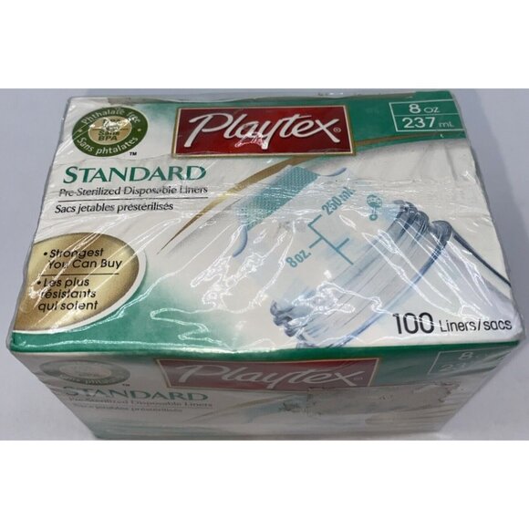 200 Playtex Standard Baby Bottle Pre-Sterilized Disposable Liners 8 oz Sealed - Picture 8 of 11